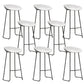 Industrial Plastic Bar Stool Armless Dining Stool with Metal Base White 8 Piece Set Clearhalo 'Bar Furniture' 'Bar Stools' 'bar_stools' 'furn' 'furn_bar_stools' 'Furniture' 'Kitchen & Dining Furniture' 6846561