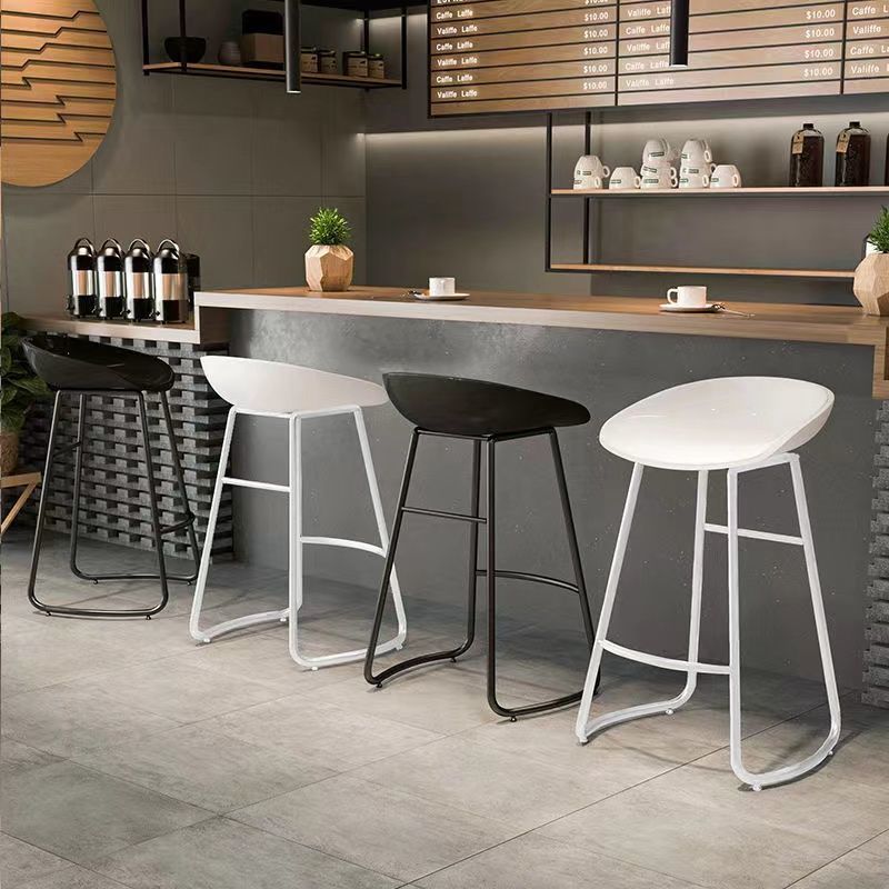 Industrial Plastic Bar Stool Armless Dining Stool with Metal Base Clearhalo 'Bar Furniture' 'Bar Stools' 'bar_stools' 'furn' 'furn_bar_stools' 'Furniture' 'Kitchen & Dining Furniture' 6846565