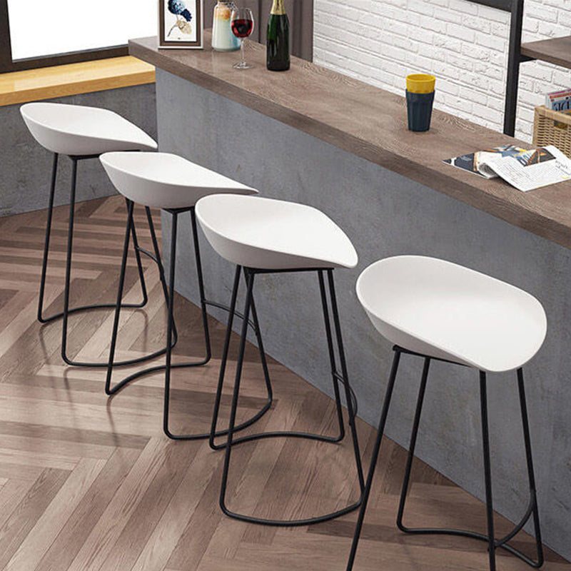 Industrial Plastic Bar Stool Armless Dining Stool with Metal Base Clearhalo 'Bar Furniture' 'Bar Stools' 'bar_stools' 'furn' 'furn_bar_stools' 'Furniture' 'Kitchen & Dining Furniture' 6846566