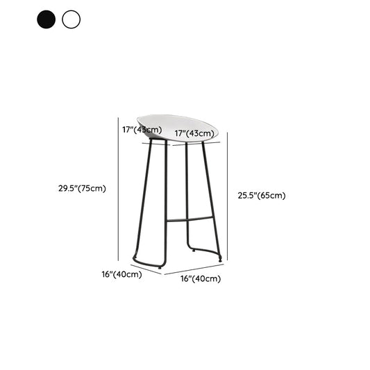 Industrial Plastic Bar Stool Armless Dining Stool with Metal Base Clearhalo 'Bar Furniture' 'Bar Stools' 'bar_stools' 'furn' 'furn_bar_stools' 'Furniture' 'Kitchen & Dining Furniture' 6846567
