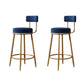 Taburetes de bar de estilo glam para bares tapizados para bares para comedor con marco dorado
