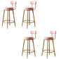 Taburetes de bar de estilo glam para bares tapizados para bares para comedor con marco dorado