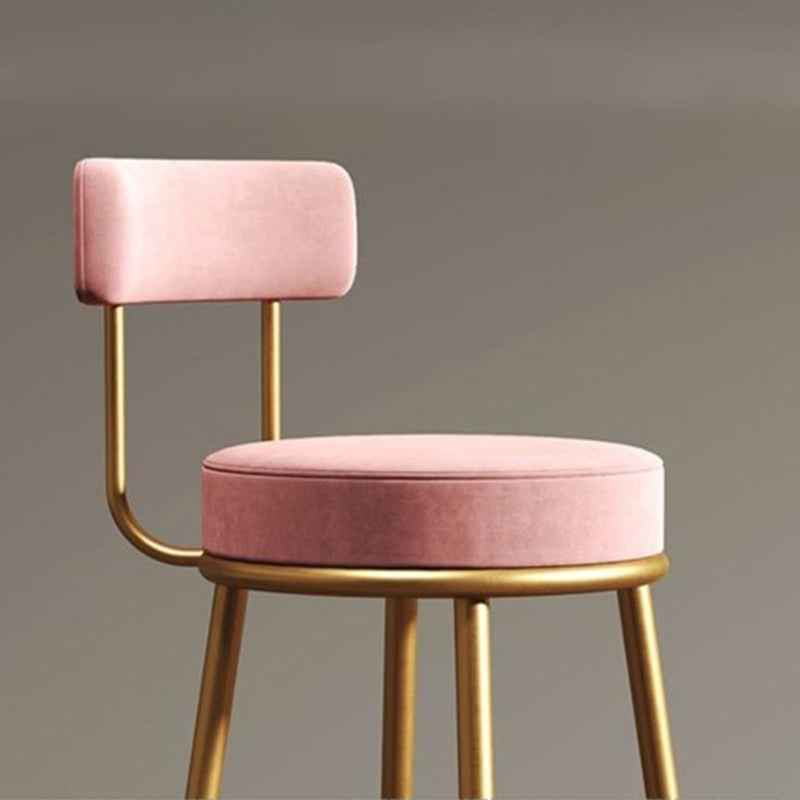 Taburetes de bar de estilo glam para bares tapizados para bares para comedor con marco dorado