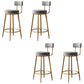 Taburetes de bar de estilo glam para bares tapizados para bares para comedor con marco dorado