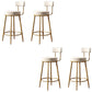 Taburetes de bar de estilo glam para bares tapizados para bares para comedor con marco dorado