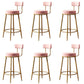 Taburetes de bar de estilo glam para bares tapizados para bares para comedor con marco dorado
