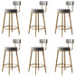 Taburetes de bar de estilo glam para bares tapizados para bares para comedor con marco dorado