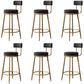 Taburetes de bar de estilo glam para bares tapizados para bares para comedor con marco dorado