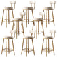 Taburetes de bar de estilo glam para bares tapizados para bares para comedor con marco dorado