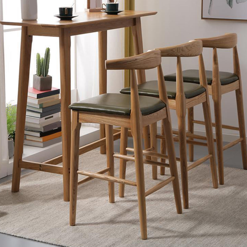 Faux Leather Dining Stools Industrial Style Bar Stool with Solid Wood Base Clearhalo 'Bar Furniture' 'Bar Stools' 'bar_stools' 'furn' 'furn_bar_stools' 'Furniture' 'Kitchen & Dining Furniture' 6846606