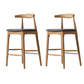 Faux Leather Dining Stools Industrial Style Bar Stool with Solid Wood Base Natural 2 Piece Set Clearhalo 'Bar Furniture' 'Bar Stools' 'bar_stools' 'furn' 'furn_bar_stools' 'Furniture' 'Kitchen & Dining Furniture' 6846607