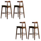Faux Leather Dining Stools Industrial Style Bar Stool with Solid Wood Base Brown 4 Piece Set Clearhalo 'Bar Furniture' 'Bar Stools' 'bar_stools' 'furn' 'furn_bar_stools' 'Furniture' 'Kitchen & Dining Furniture' 6846612