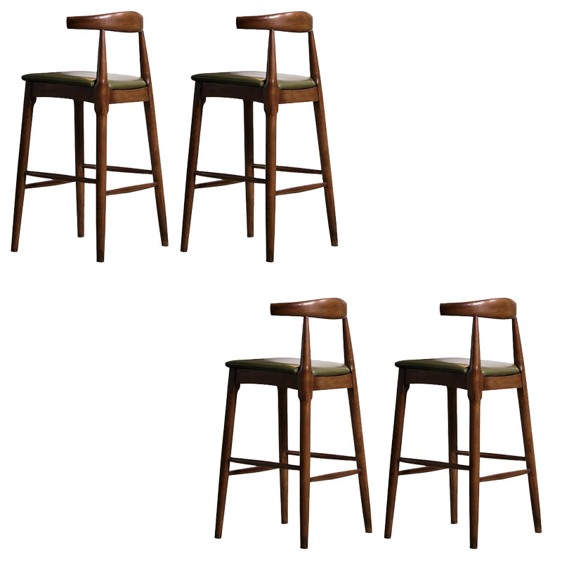 Faux Leather Dining Stools Industrial Style Bar Stool with Solid Wood Base Brown 4 Piece Set Clearhalo 'Bar Furniture' 'Bar Stools' 'bar_stools' 'furn' 'furn_bar_stools' 'Furniture' 'Kitchen & Dining Furniture' 6846612