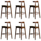Faux Leather Dining Stools Industrial Style Bar Stool with Solid Wood Base Brown 6 Piece Set Clearhalo 'Bar Furniture' 'Bar Stools' 'bar_stools' 'furn' 'furn_bar_stools' 'Furniture' 'Kitchen & Dining Furniture' 6846616