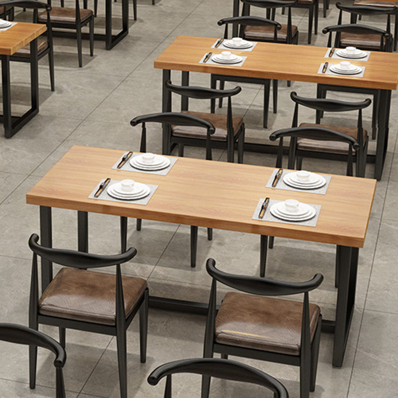 Industrial 1/5 Pieces Dining Set Rectangle Pine Wood Dining Table for Cafe Clearhalo 'Dining Room Sets' 'Dining Tables & Seating' 'dining_room_set' 'furn' 'furn_dining_room_set' 'Furniture' 'Kitchen & Dining Furniture' 6846732