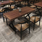 Industrial 1/5 Pieces Dining Set Rectangle Pine Wood Dining Table for Barbecue Shop
