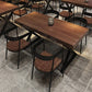 Industrial 1/5 Pieces Dining Set Rectangle Pine Wood Dining Table for Barbecue Shop