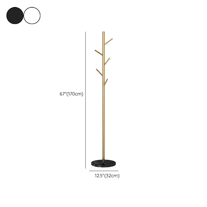 Luxuriöser Kleiderbügel Marmorboden Metall -Rack mit Multi -Kleidungs ​​-Haken