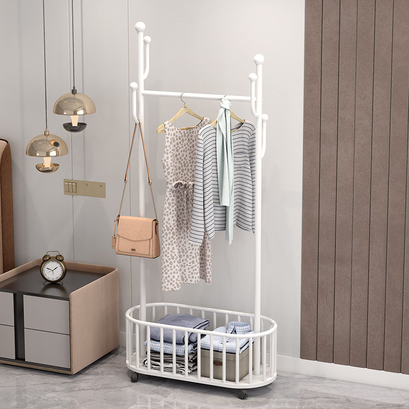 Gorgeous Coat Rack Plain Coat Hooks Metal Coat Rack for Bedroom 31"L x 14"W x 69"H White Clearhalo 'Entry & Mudroom Furniture' 'furn' 'furn_hall_tree_coat_racks' 'Furniture' 'Hall Trees & Coat Racks' 'hall_tree_coat_racks' 6846968