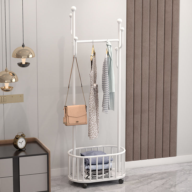 Gorgeous Coat Rack Plain Coat Hooks Metal Coat Rack for Bedroom 24"L x 14"W x 69"H White Clearhalo 'Entry & Mudroom Furniture' 'furn' 'furn_hall_tree_coat_racks' 'Furniture' 'Hall Trees & Coat Racks' 'hall_tree_coat_racks' 6846969