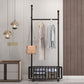 Gorgeous Coat Rack Plain Coat Hooks Metal Coat Rack for Bedroom 31"L x 14"W x 69"H Black Clearhalo 'Entry & Mudroom Furniture' 'furn' 'furn_hall_tree_coat_racks' 'Furniture' 'Hall Trees & Coat Racks' 'hall_tree_coat_racks' 6846973