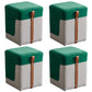 Colorblock Flannel Pouf Modern Simple Square Upholstered Ottoman Green 4 Piece Set Clearhalo 'furn' 'furn_ottomans_poufs' 'Furniture' 'Living Room Furniture' 'Ottomans & Poufs' 'ottomans_poufs' 6848487