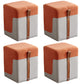 Colorblock Flannel Pouf Modern Simple Square Upholstered Ottoman Orange 4 Piece Set Clearhalo 'furn' 'furn_ottomans_poufs' 'Furniture' 'Living Room Furniture' 'Ottomans & Poufs' 'ottomans_poufs' 6848494