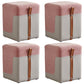 Colorblock Flannel Pouf Modern Simple Square Upholstered Ottoman Pink 4 Piece Set Clearhalo 'furn' 'furn_ottomans_poufs' 'Furniture' 'Living Room Furniture' 'Ottomans & Poufs' 'ottomans_poufs' 6848500