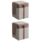 Colorblock Flannel Pouf Modern Simple Square Upholstered Ottoman Brown 2 Piece Set Clearhalo 'furn' 'furn_ottomans_poufs' 'Furniture' 'Living Room Furniture' 'Ottomans & Poufs' 'ottomans_poufs' 6848503