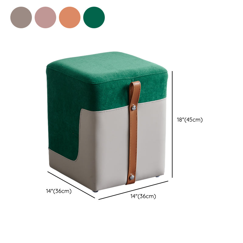 Colorblock Flannel Pouf Modern Simple Square Upholstered Ottoman Clearhalo 'furn' 'furn_ottomans_poufs' 'Furniture' 'Living Room Furniture' 'Ottomans & Poufs' 'ottomans_poufs' 6848505