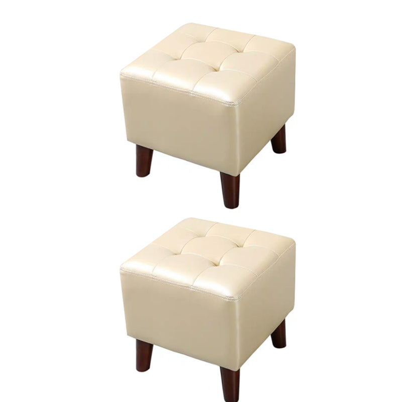 Yellow Modern Standard Stain Resistant Square Indoor Standard Champagne 2 Piece Set Clearhalo 'furn' 'furn_ottomans_poufs' 'Furniture' 'Living Room Furniture' 'Ottomans & Poufs' 'ottomans_poufs' 6848549
