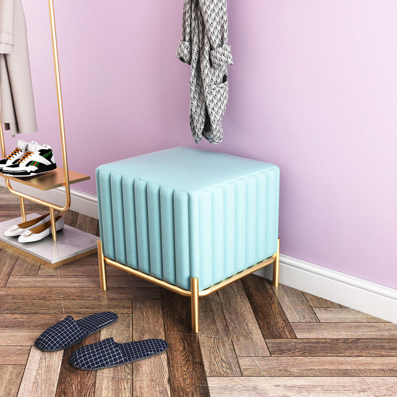 Solid Color Flannel Standard Stool Modern Simple Square Upholstered Ottoman