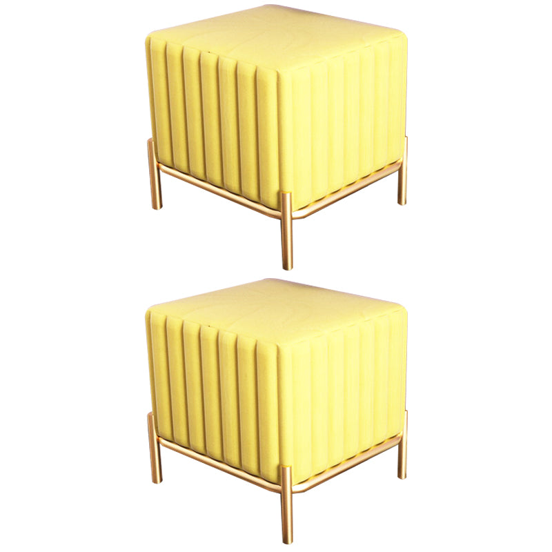 Solid Color Flannel Standard Stool Modern Simple Square Upholstered Ottoman