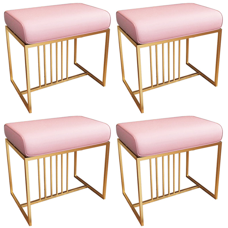 Solid Color Flannel Standard Stool Modern Simple Rectangular Upholstered Ottoman Pink 4 Piece Set Clearhalo 'furn' 'furn_ottomans_poufs' 'Furniture' 'Living Room Furniture' 'Ottomans & Poufs' 'ottomans_poufs' 6848589
