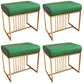 Solid Color Flannel Standard Stool Modern Simple Rectangular Upholstered Ottoman Green 4 Piece Set Clearhalo 'furn' 'furn_ottomans_poufs' 'Furniture' 'Living Room Furniture' 'Ottomans & Poufs' 'ottomans_poufs' 6848597