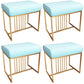 Solid Color Flannel Standard Stool Modern Simple Rectangular Upholstered Ottoman Light Blue 4 Piece Set Clearhalo 'furn' 'furn_ottomans_poufs' 'Furniture' 'Living Room Furniture' 'Ottomans & Poufs' 'ottomans_poufs' 6848599