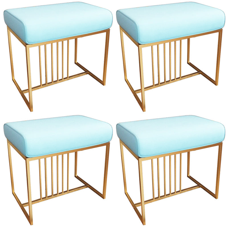 Solid Color Flannel Standard Stool Modern Simple Rectangular Upholstered Ottoman Light Blue 4 Piece Set Clearhalo 'furn' 'furn_ottomans_poufs' 'Furniture' 'Living Room Furniture' 'Ottomans & Poufs' 'ottomans_poufs' 6848599