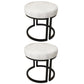 Solid Color Flannel Standard Stool Modern Style Simple Round Footstool Gray 2 Piece Set Black Clearhalo 'furn' 'furn_ottomans_poufs' 'Furniture' 'Living Room Furniture' 'Ottomans & Poufs' 'ottomans_poufs' 6848609