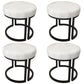 Solid Color Flannel Standard Stool Modern Style Simple Round Footstool Gray 4 Piece Set Black Clearhalo 'furn' 'furn_ottomans_poufs' 'Furniture' 'Living Room Furniture' 'Ottomans & Poufs' 'ottomans_poufs' 6848612