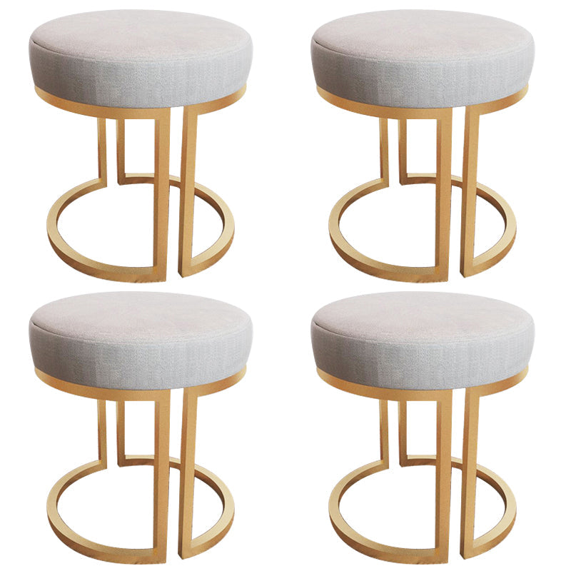 Solid Color Flannel Standard Stool Modern Style Simple Round Footstool Gray 4 Piece Set Gold Clearhalo 'furn' 'furn_ottomans_poufs' 'Furniture' 'Living Room Furniture' 'Ottomans & Poufs' 'ottomans_poufs' 6848622