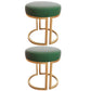 Solid Color Flannel Standard Stool Modern Style Simple Round Footstool Green 2 Piece Set Gold Clearhalo 'furn' 'furn_ottomans_poufs' 'Furniture' 'Living Room Furniture' 'Ottomans & Poufs' 'ottomans_poufs' 6848624