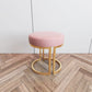 Solid Color Flannel Standard Stool Modern Style Simple Round Footstool Pink 1 Piece Gold Clearhalo 'furn' 'furn_ottomans_poufs' 'Furniture' 'Living Room Furniture' 'Ottomans & Poufs' 'ottomans_poufs' 6848626