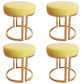 Solid Color Flannel Standard Stool Modern Style Simple Round Footstool Yellow 4 Piece Set Gold Clearhalo 'furn' 'furn_ottomans_poufs' 'Furniture' 'Living Room Furniture' 'Ottomans & Poufs' 'ottomans_poufs' 6848631