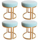 Solid Color Flannel Standard Stool Modern Style Simple Round Footstool Light Blue 4 Piece Set Gold Clearhalo 'furn' 'furn_ottomans_poufs' 'Furniture' 'Living Room Furniture' 'Ottomans & Poufs' 'ottomans_poufs' 6848634