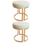 Solid Color Flannel Standard Stool Modern Style Simple Round Footstool Light Green 2 Piece Set Gold Clearhalo 'furn' 'furn_ottomans_poufs' 'Furniture' 'Living Room Furniture' 'Ottomans & Poufs' 'ottomans_poufs' 6848636