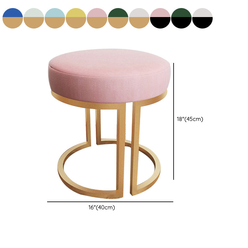 Solid Color Flannel Standard Stool Modern Style Simple Round Footstool Clearhalo 'furn' 'furn_ottomans_poufs' 'Furniture' 'Living Room Furniture' 'Ottomans & Poufs' 'ottomans_poufs' 6848641