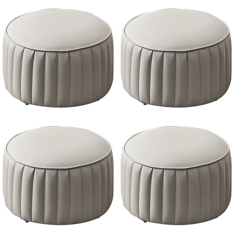 Pouf in pelle solida Pouf moderna semplice rotonda in rivestimento in rivestimento