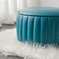 Pouf in pelle solida Pouf moderna semplice rotonda in rivestimento in rivestimento