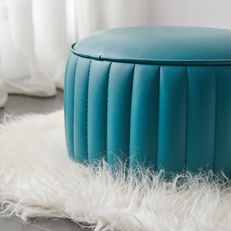 Pouf in pelle solida Pouf moderna semplice rotonda in rivestimento in rivestimento