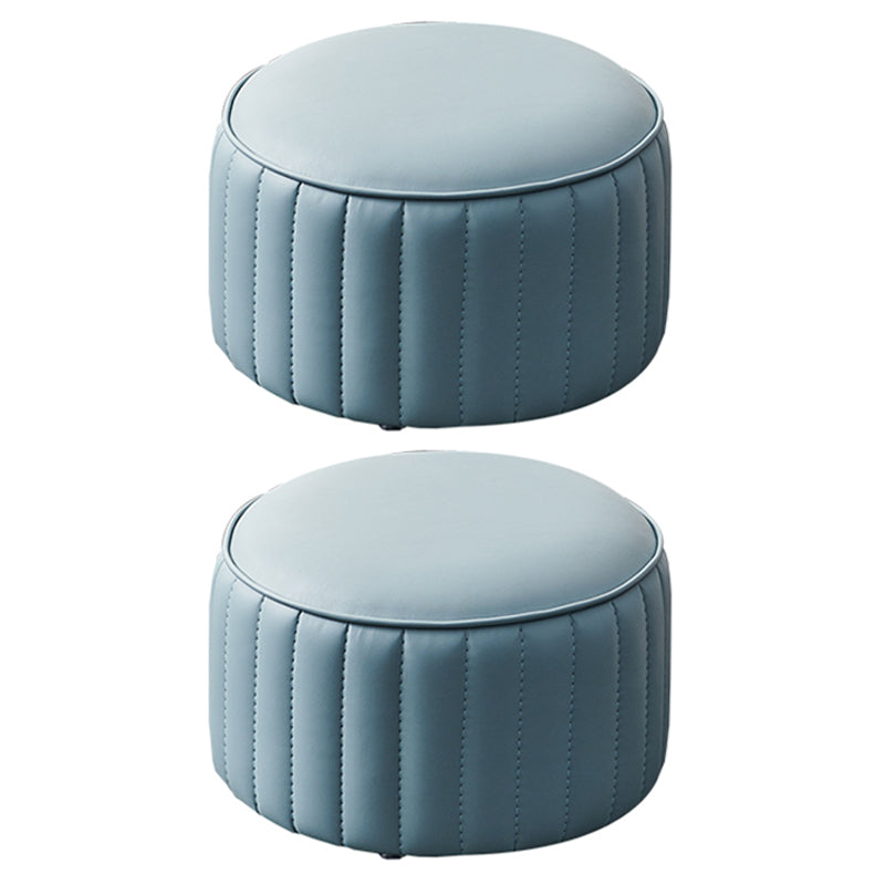 Pouf in pelle solida Pouf moderna semplice rotonda in rivestimento in rivestimento
